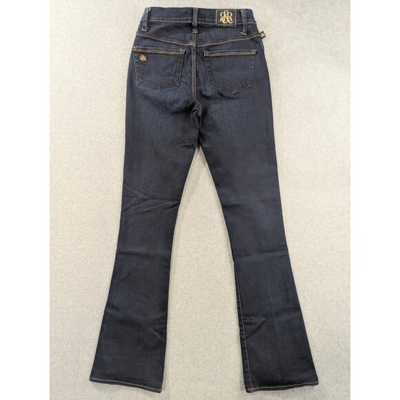 Rock Republic Jeans Womens Size 4 Blue Kendra Curvy Bootcut Whiskers Dark Wash - Picture 9 of 16